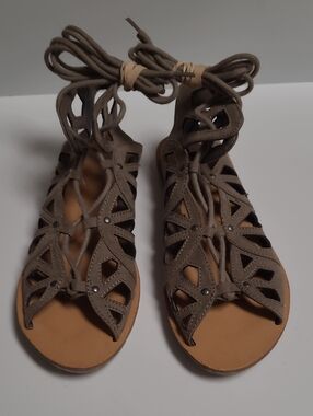 Mossimo Supply Co.  Taupe Cutout Gladiator  Lace-Up Sandals - Size 6.5